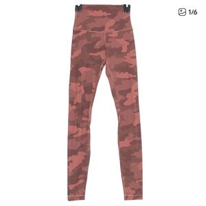 Lululemon Leggings Align High Rise Athleisure Camo Minimalist Yoga Brier Rose 0